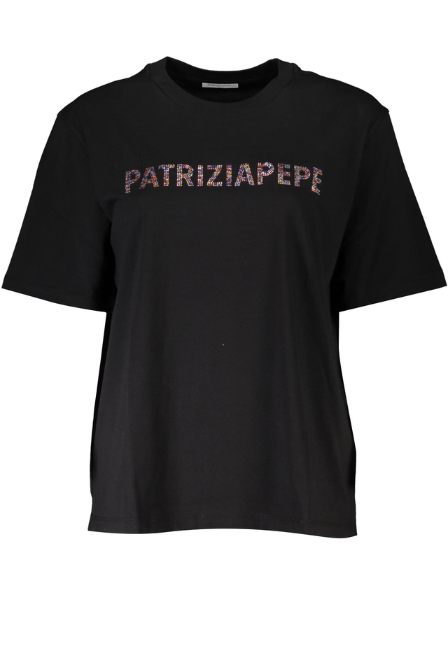 7666PATRIZIA PEPE T-SHIRT MANICHE CORTE DONNA NERO
