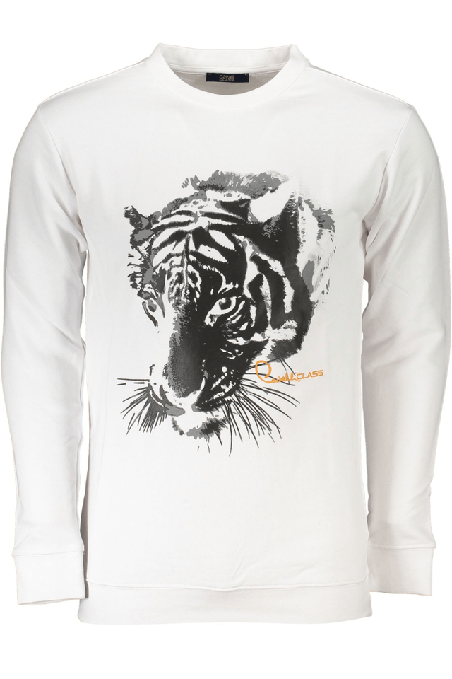 6814CAVALLI CLASS FELPA SENZA ZIP UOMO BIANCO