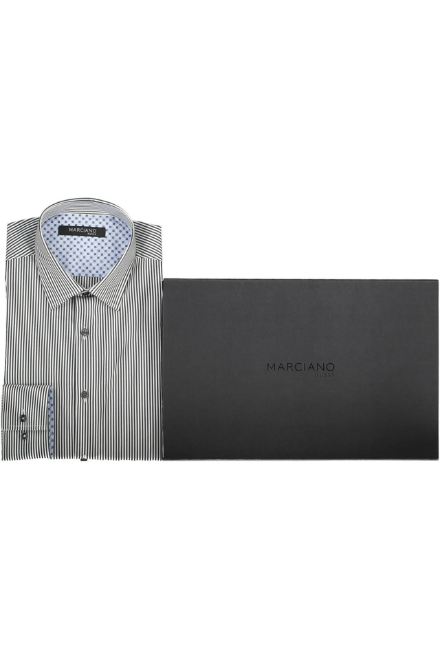 36GUESS MARCIANO CAMICIA MANICHE LUNGHE UOMO NERO