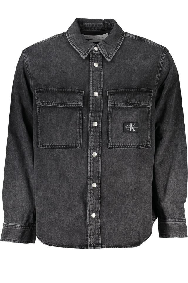 7068CALVIN KLEIN CAMICIA MANICHE LUNGHE UOMO NERO