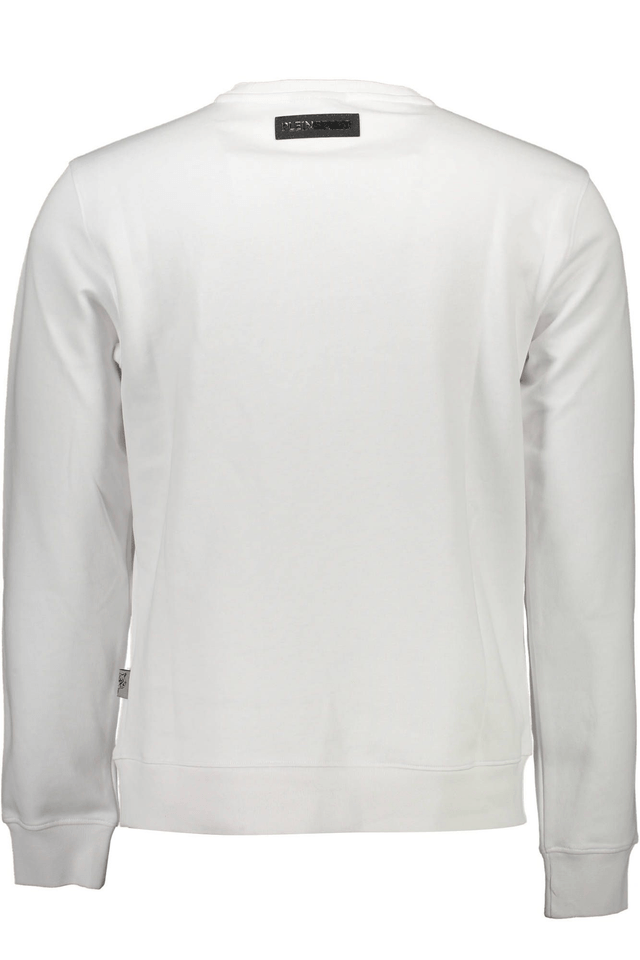 1214PLEIN SPORT FELPA SENZA ZIP UOMO BIANCO