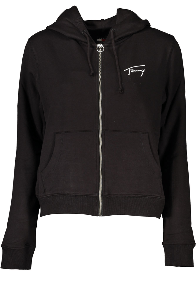 6913TOMMY HILFIGER FELPA CON ZIP DONNA NERO