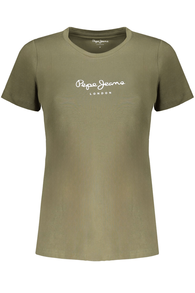 10532PEPE JEANS T-SHIRT MANICHE CORTE DONNA VERDE