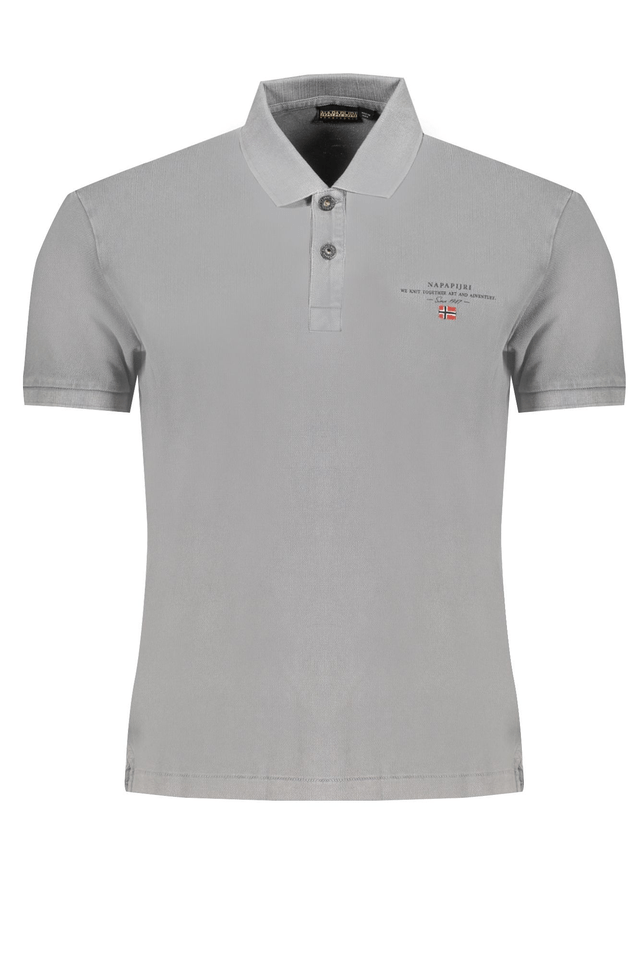 8319NAPAPIJRI POLO MANICHE CORTE UOMO GRIGIO