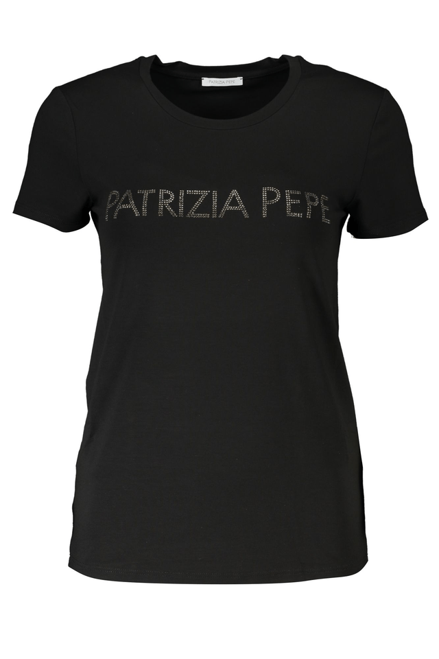 7678PATRIZIA PEPE T-SHIRT MANICHE CORTE DONNA NERO
