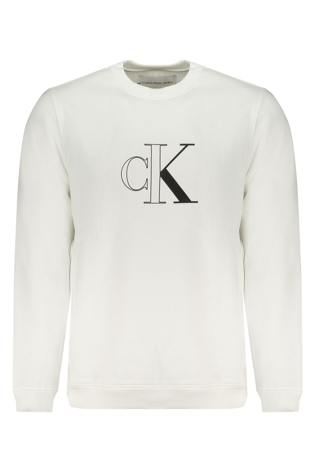 9787CALVIN KLEIN FELPA SENZA ZIP UOMO BIANCO