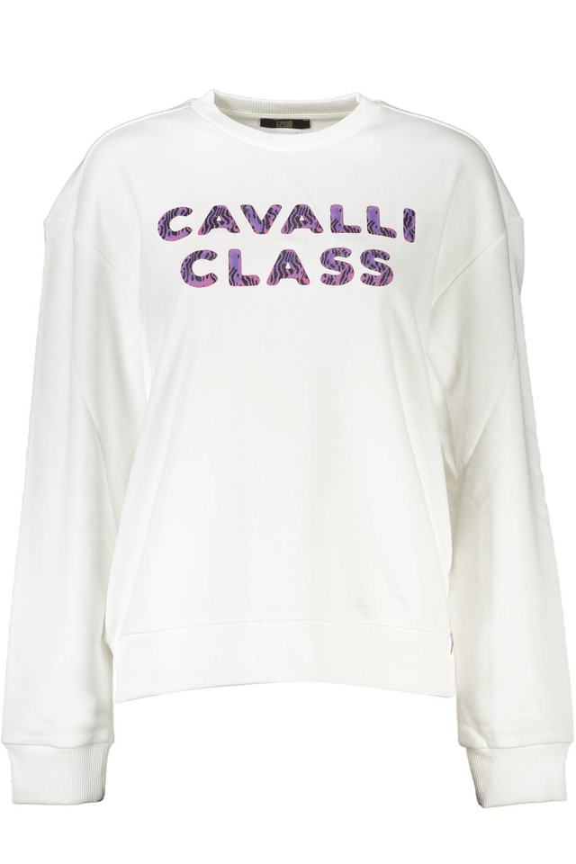 4075CAVALLI CLASS FELPA SENZA ZIP DONNA BIANCO