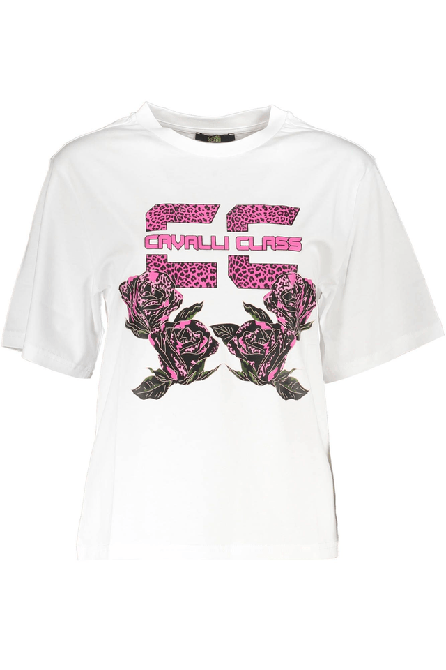 4094CAVALLI CLASS T-SHIRT MANICHE CORTE DONNA BIANCO