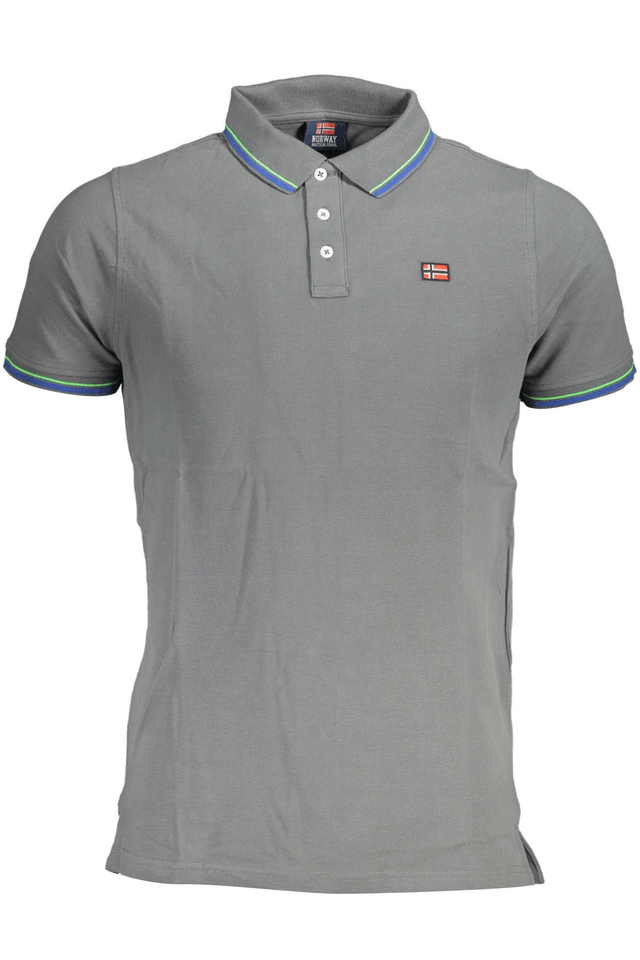 3917NORWAY 1963 POLO MANICHE CORTE UOMO GRIGIO