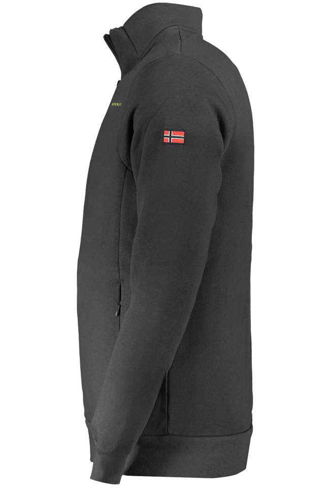 10087NORWAY 1963 FELPA CON ZIP UOMO NERO