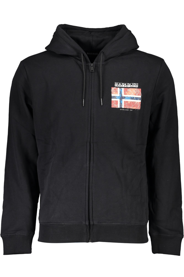 5739NAPAPIJRI FELPA CON ZIP UOMO NERO