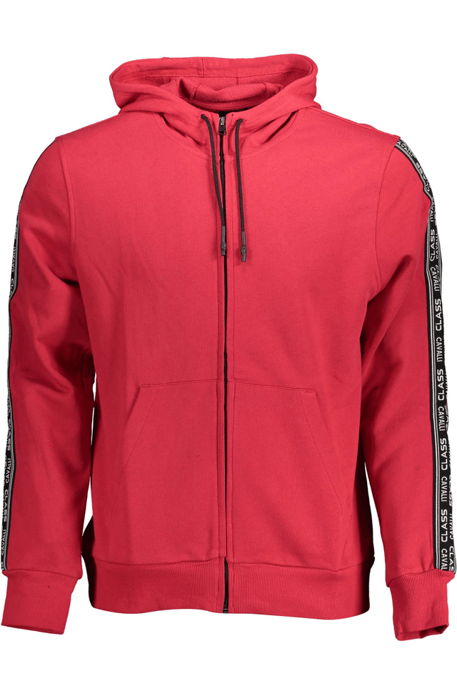 1454CAVALLI CLASS FELPA CON ZIP UOMO ROSSO