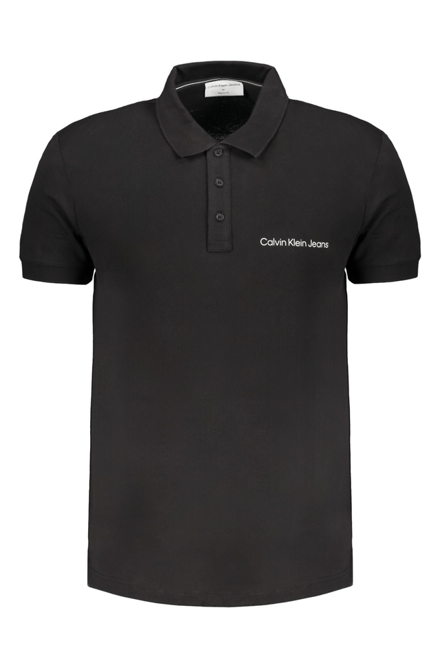 8465CALVIN KLEIN POLO MANICHE CORTE UOMO NERO