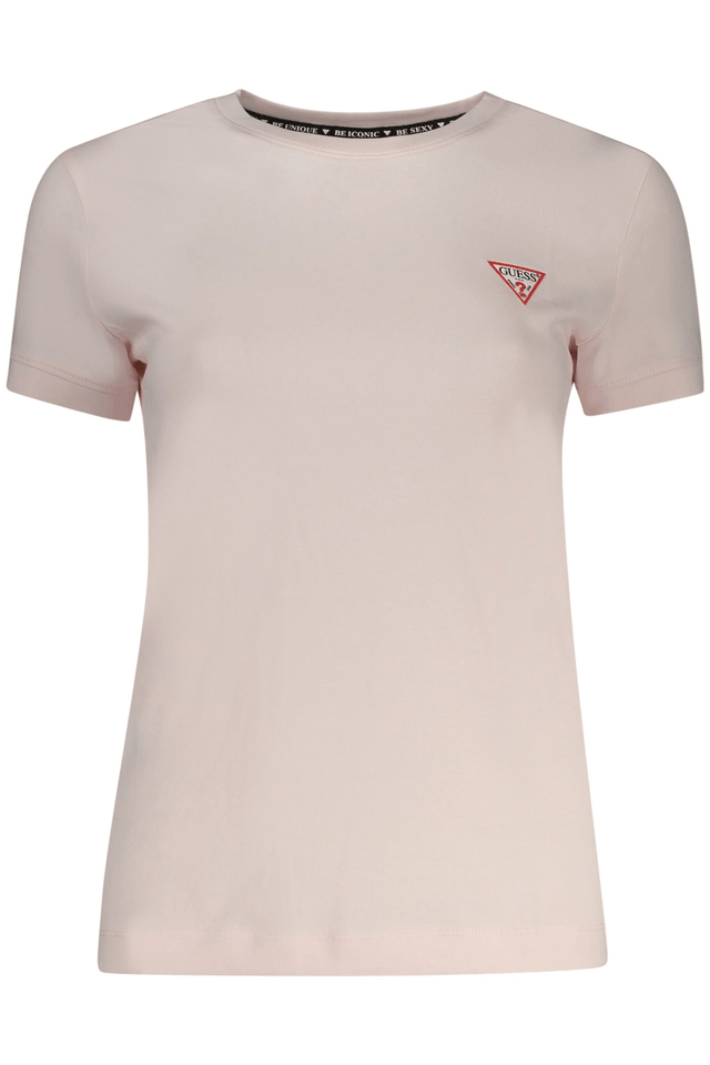 10592GUESS JEANS T-SHIRT MANICHE CORTE DONNA ROSA