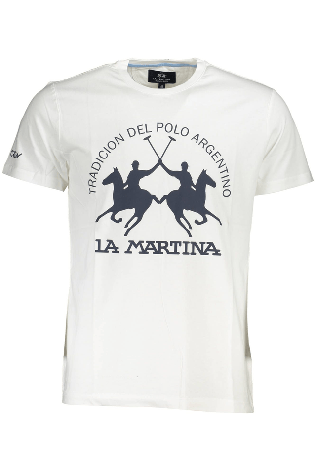 3865LA MARTINA T-SHIRT MANICHE CORTE UOMO BIANCO
