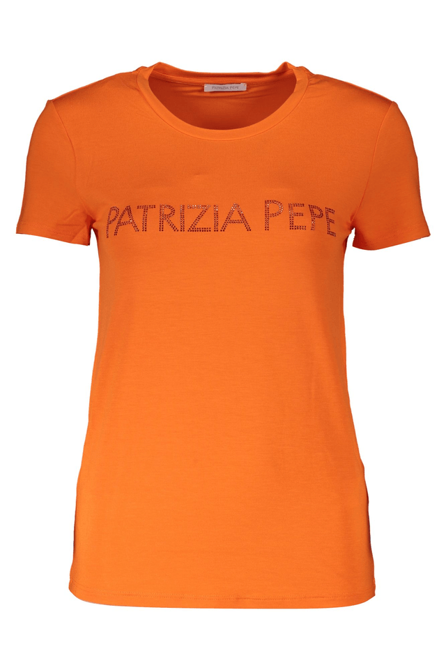 7672PATRIZIA PEPE T-SHIRT MANICHE CORTE DONNA ARANCIO