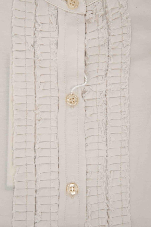 178FRED PERRY CAMICIA MANICHE LUNGHE DONNA BEIGE