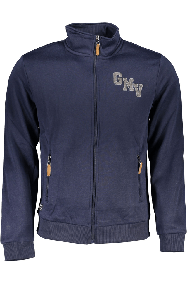 6175GIAN MARCO VENTURI FELPA CON ZIP UOMO BLU