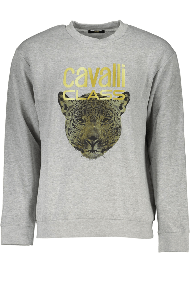 7963CAVALLI CLASS FELPA SENZA ZIP UOMO GRIGIO