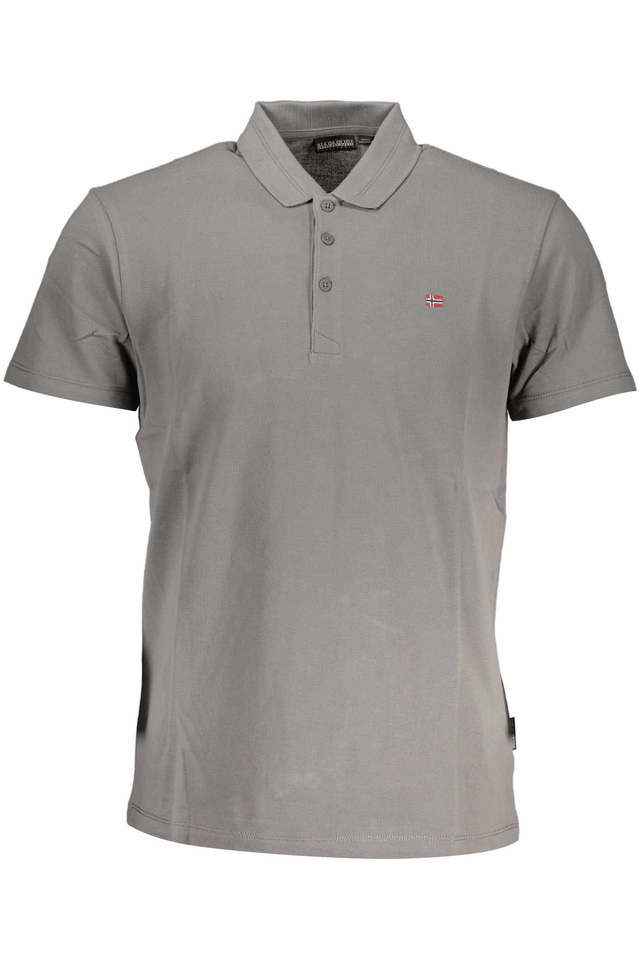 3427NAPAPIJRI POLO MANICHE CORTE UOMO GRIGIO