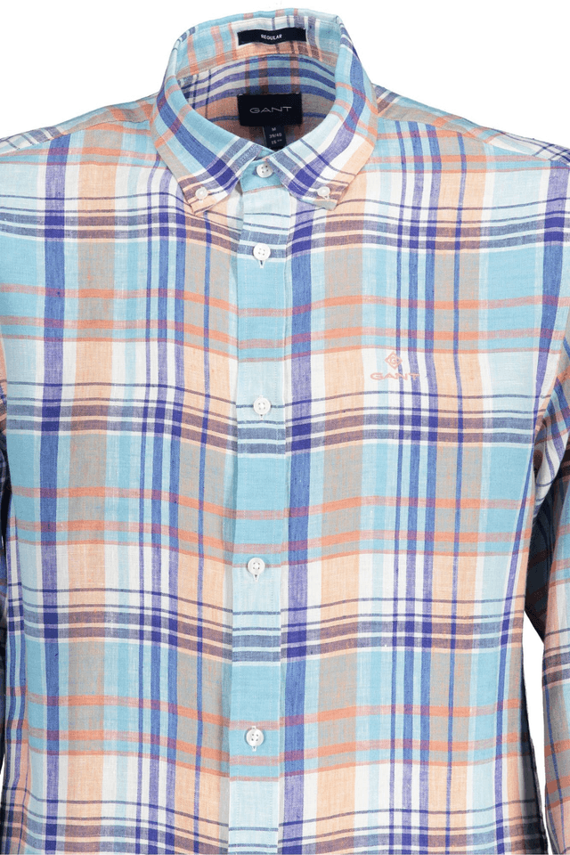 323GANT CAMICIA MANICHE LUNGHE UOMO AZZURRO