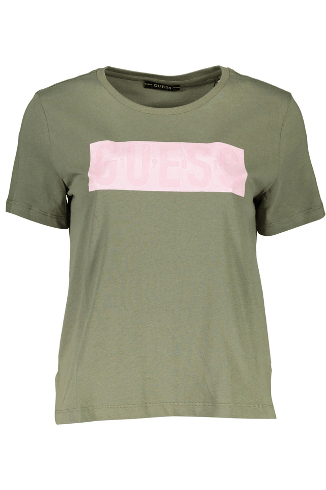324GUESS JEANS T-SHIRT MANICHE CORTE DONNA VERDE