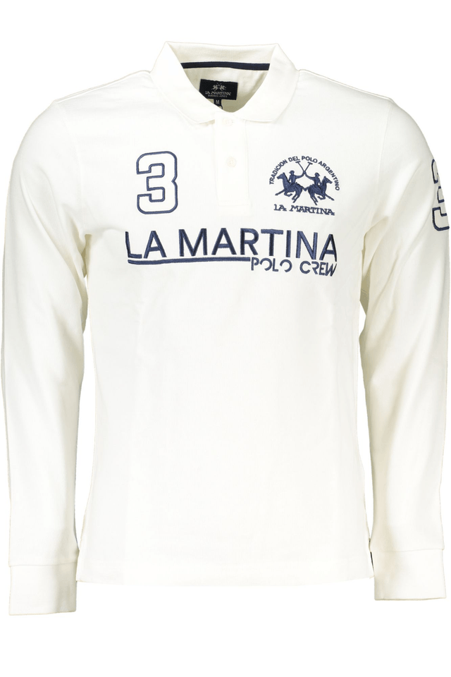6940LA MARTINA POLO MANICHE LUNGHE UOMO BIANCO