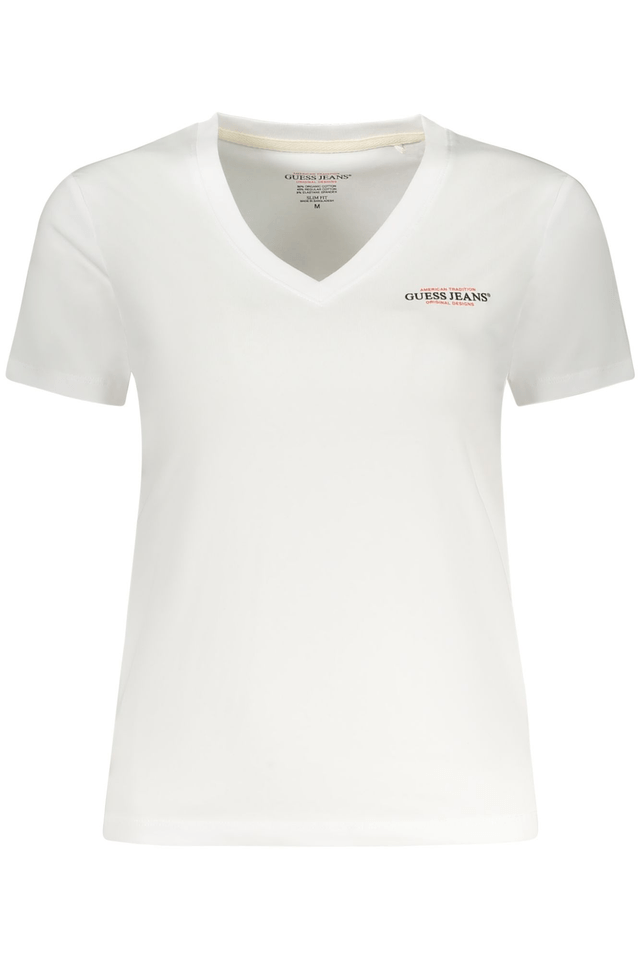 10588GUESS JEANS T-SHIRT MANICHE CORTE DONNA BIANCO