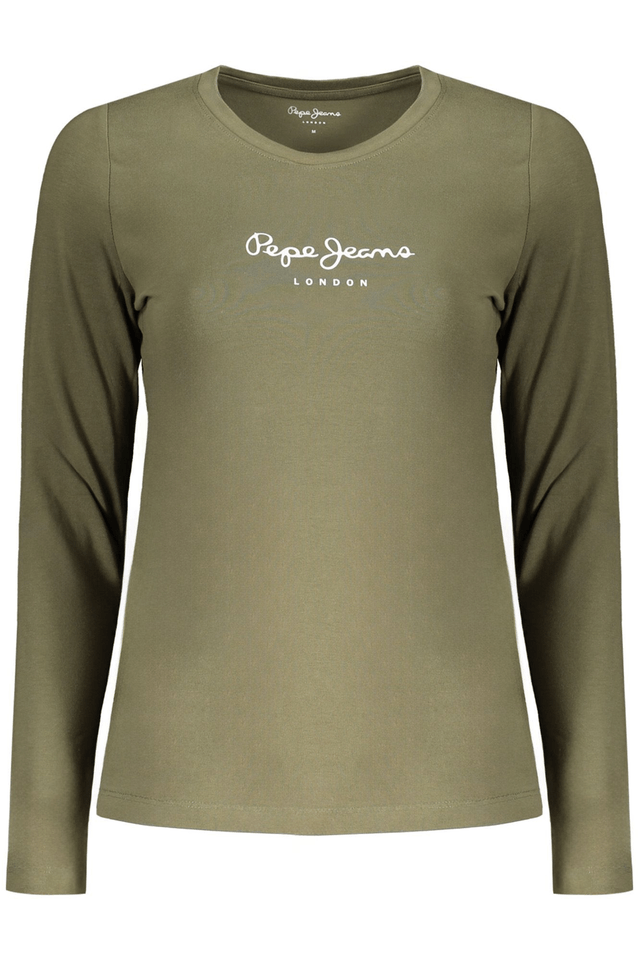 10539PEPE JEANS T-SHIRT MANICHE LUNGHE DONNA VERDE