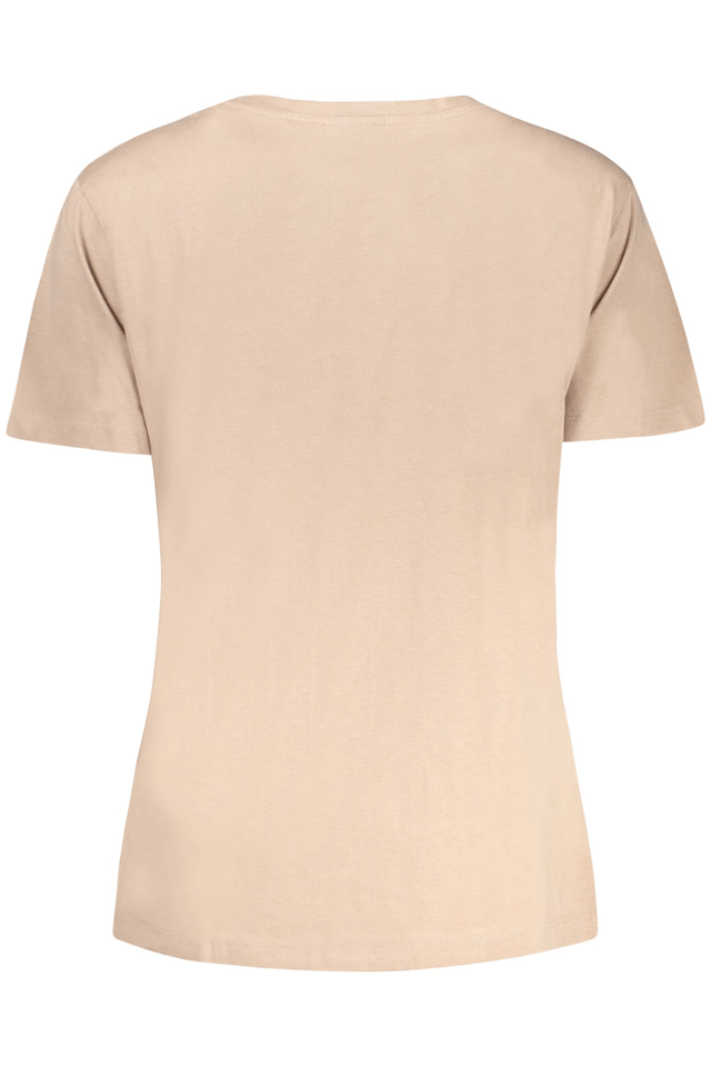 10587GUESS JEANS T-SHIRT MANICHE CORTE DONNA BEIGE