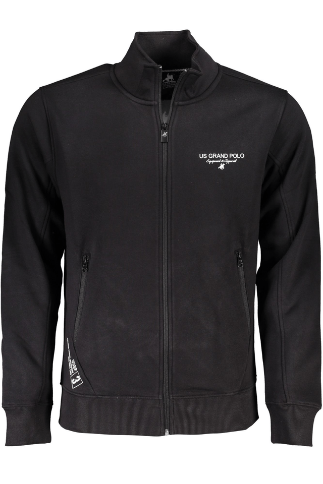 4813U.S. GRAND POLO FELPA CON ZIP UOMO NERO