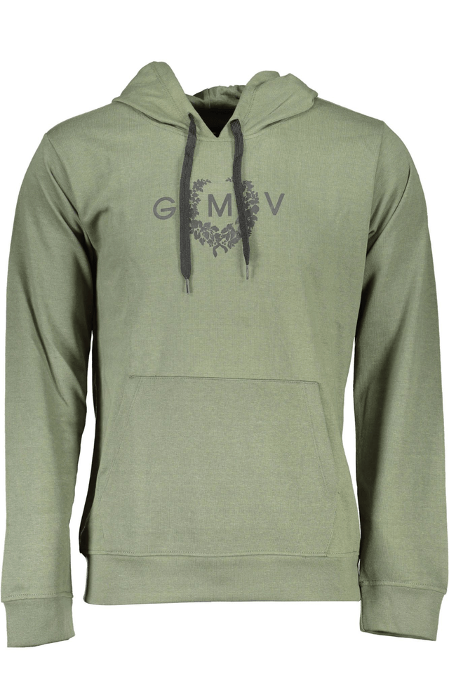 4012GIAN MARCO VENTURI FELPA SENZA ZIP UOMO VERDE