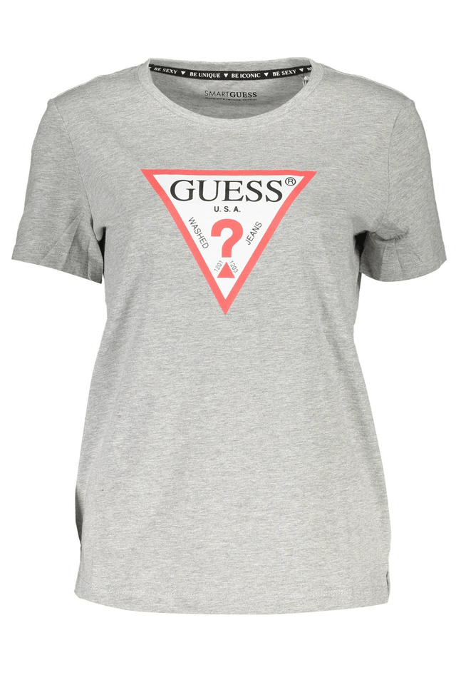 1307GUESS JEANS T-SHIRT MANICHE CORTE DONNA GRIGIO