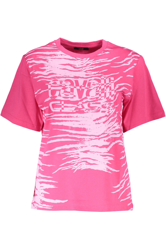 4104CAVALLI CLASS T-SHIRT MANICHE CORTE DONNA ROSA
