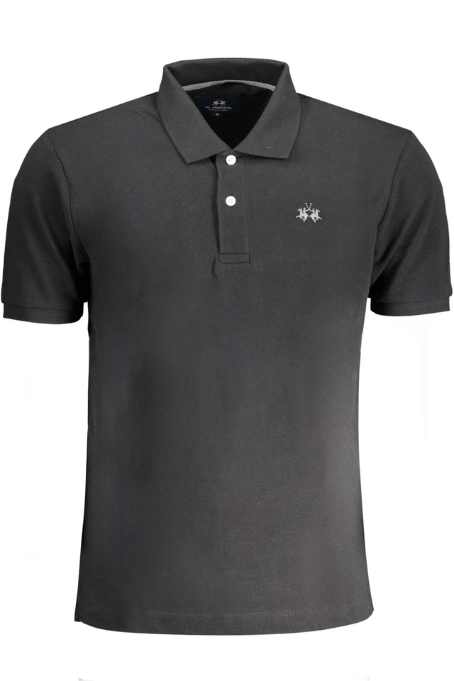 9069LA MARTINA POLO MANICHE CORTE UOMO NERO