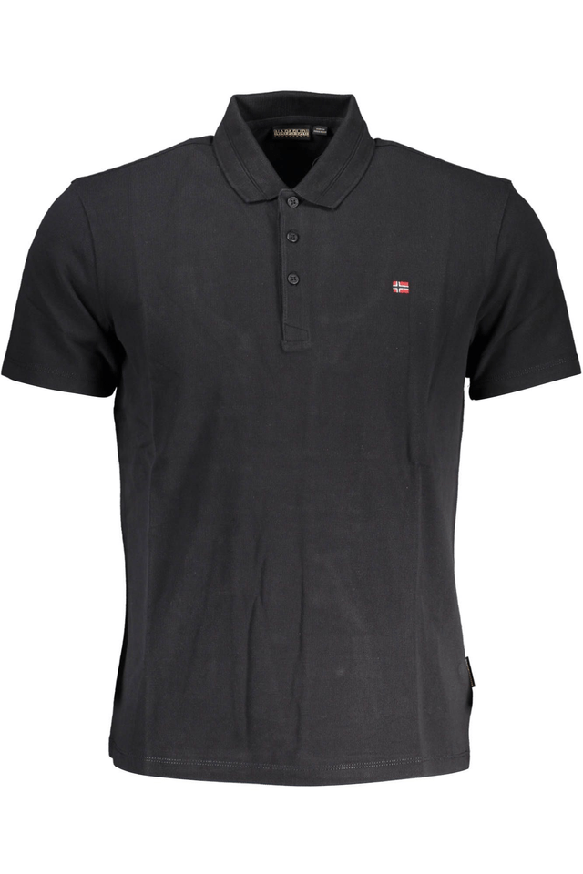 3426NAPAPIJRI POLO MANICHE CORTE UOMO NERO