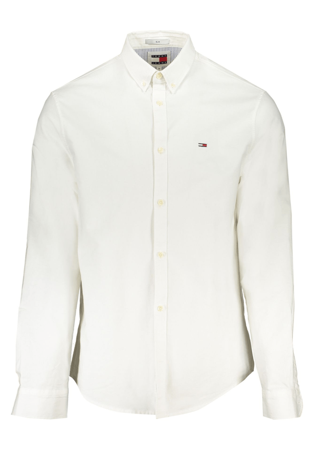 9829TOMMY HILFIGER CAMICIA MANICHE LUNGHE UOMO BIANCO