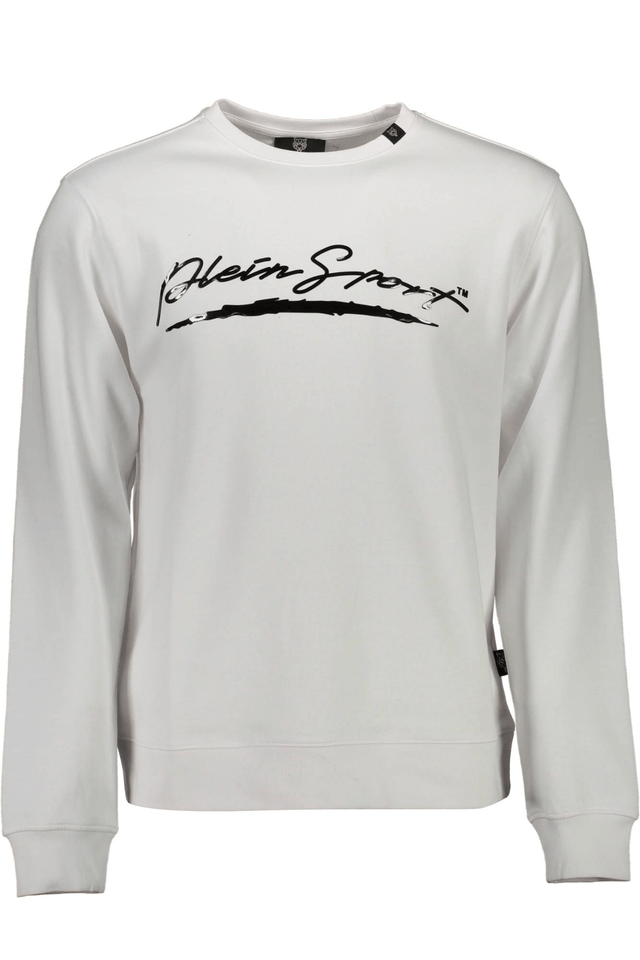 1289PLEIN SPORT FELPA SENZA ZIP UOMO BIANCO