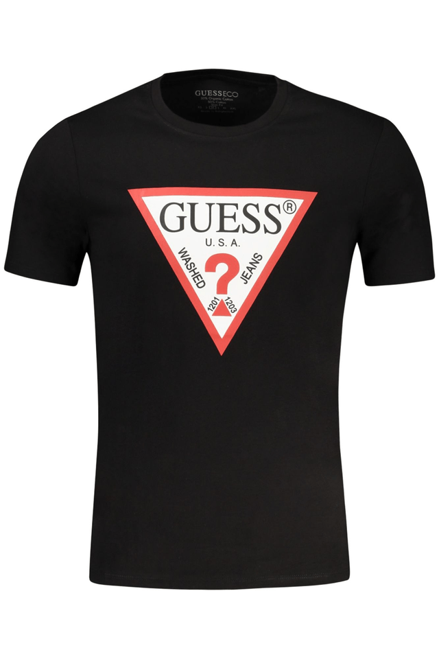 10582GUESS JEANS T-SHIRT MANICHE CORTE UOMO NERO