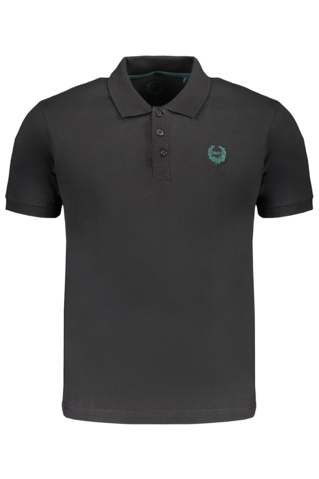 9623GIAN MARCO VENTURI POLO MANICHE CORTE UOMO NERO