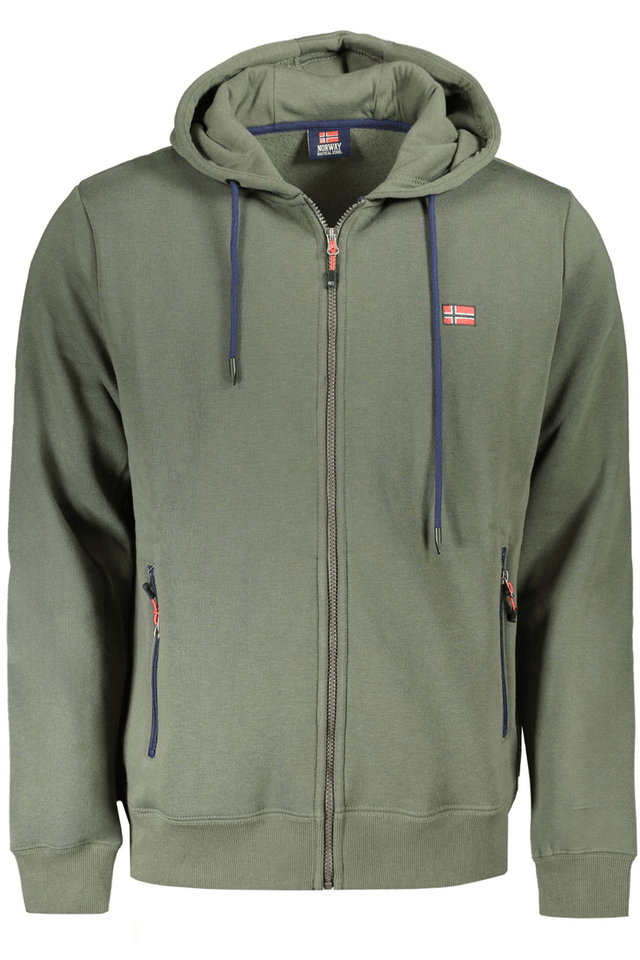 NORWAY 1963 FELPA CON ZIP UOMO VERDE
