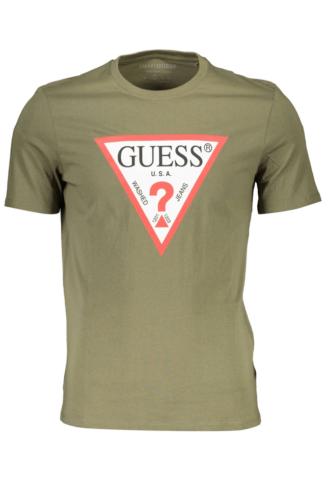 1303GUESS JEANS T-SHIRT MANICHE CORTE UOMO VERDE