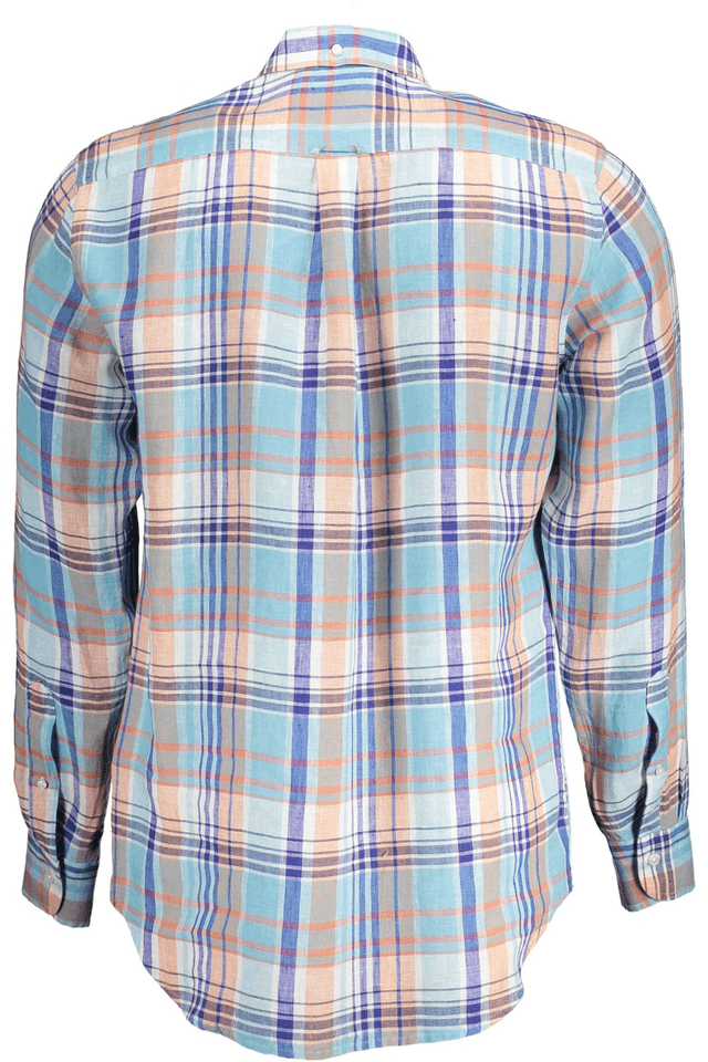 323GANT CAMICIA MANICHE LUNGHE UOMO AZZURRO