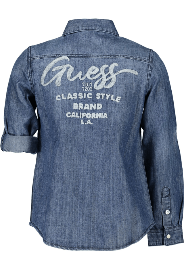 8110GUESS JEANS CAMICIA MANICHE LUNGHE BAMBINA BLU