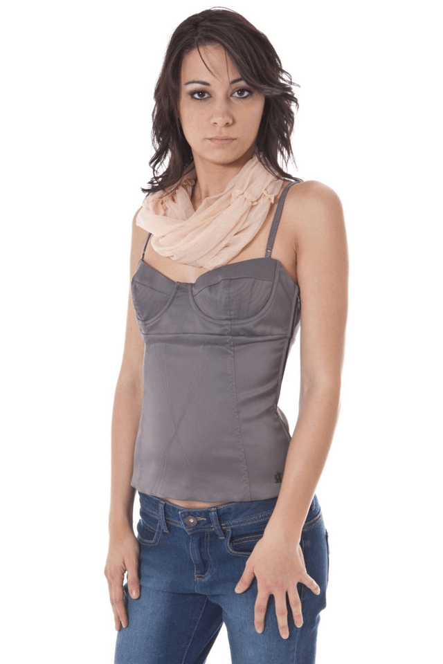 424JOHN GALLIANO TOP DONNA GRIGIO