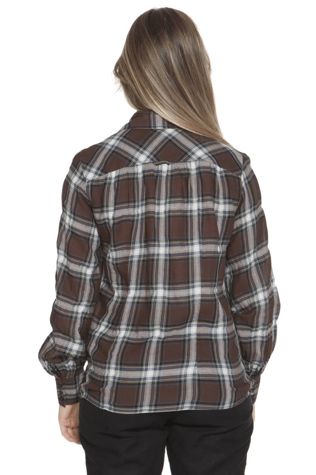 571GANT CAMICIA MANICHE LUNGHE DONNA MARRONE