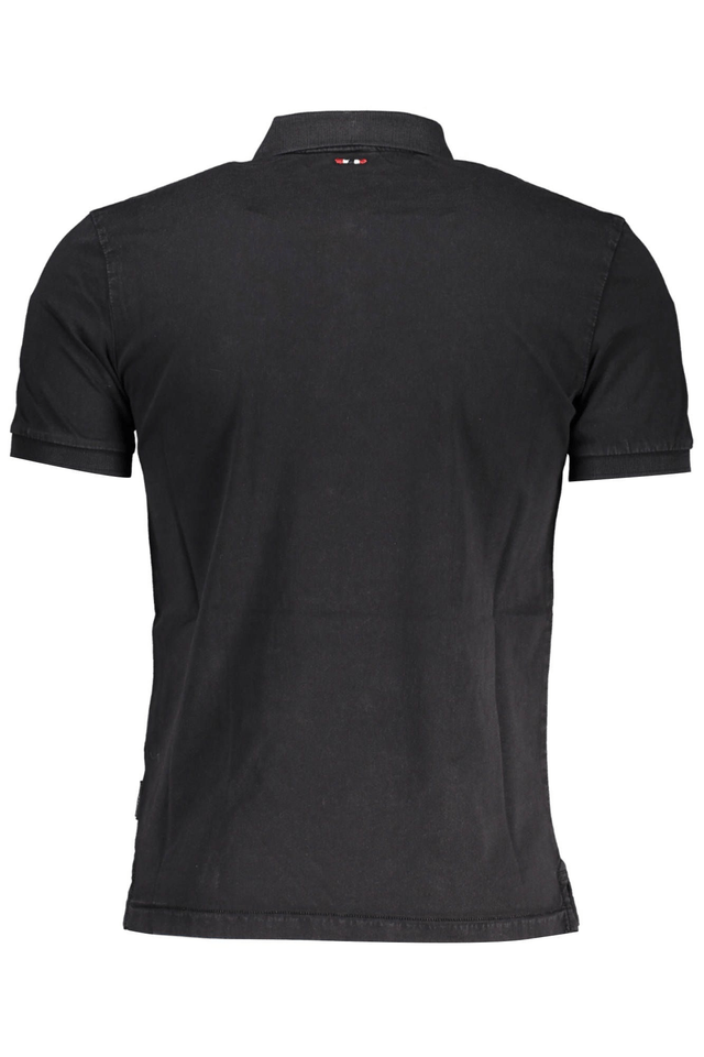 3433NAPAPIJRI POLO MANICHE CORTE UOMO NERO