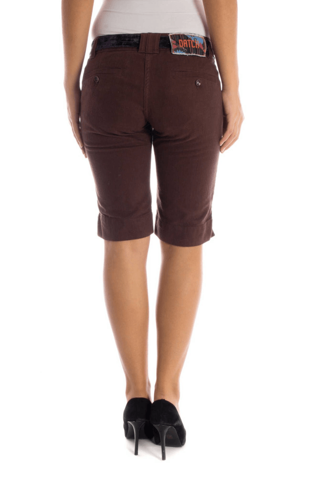 349DATCH PANTALONE BERMUDA DONNA MARRONE