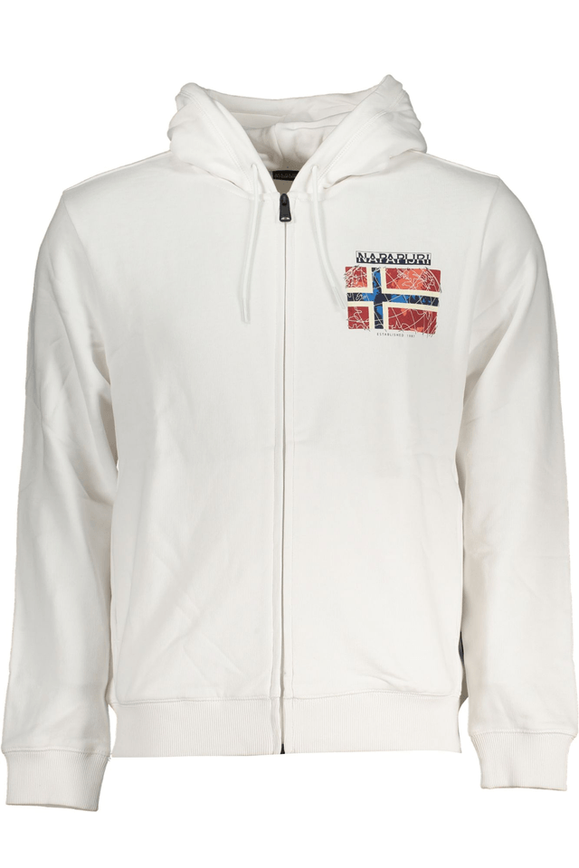 7788NAPAPIJRI FELPA CON ZIP UOMO BIANCO