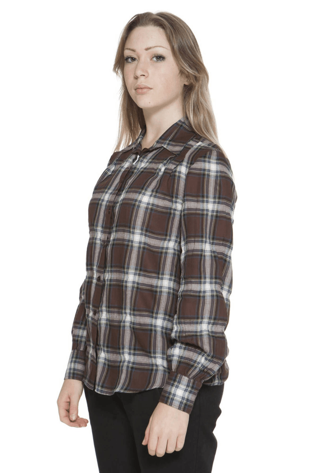 571GANT CAMICIA MANICHE LUNGHE DONNA MARRONE